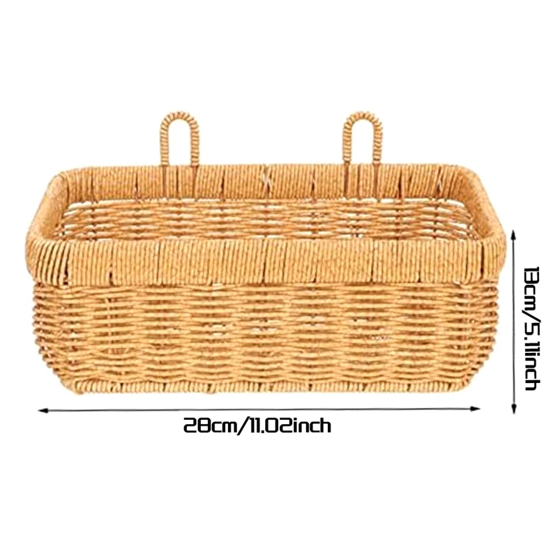 Cesta de almacenamiento de ajo y jengibre, organizador de artículos diversos, cesta de montaje en pared, cesta de ajo de mimbre B
