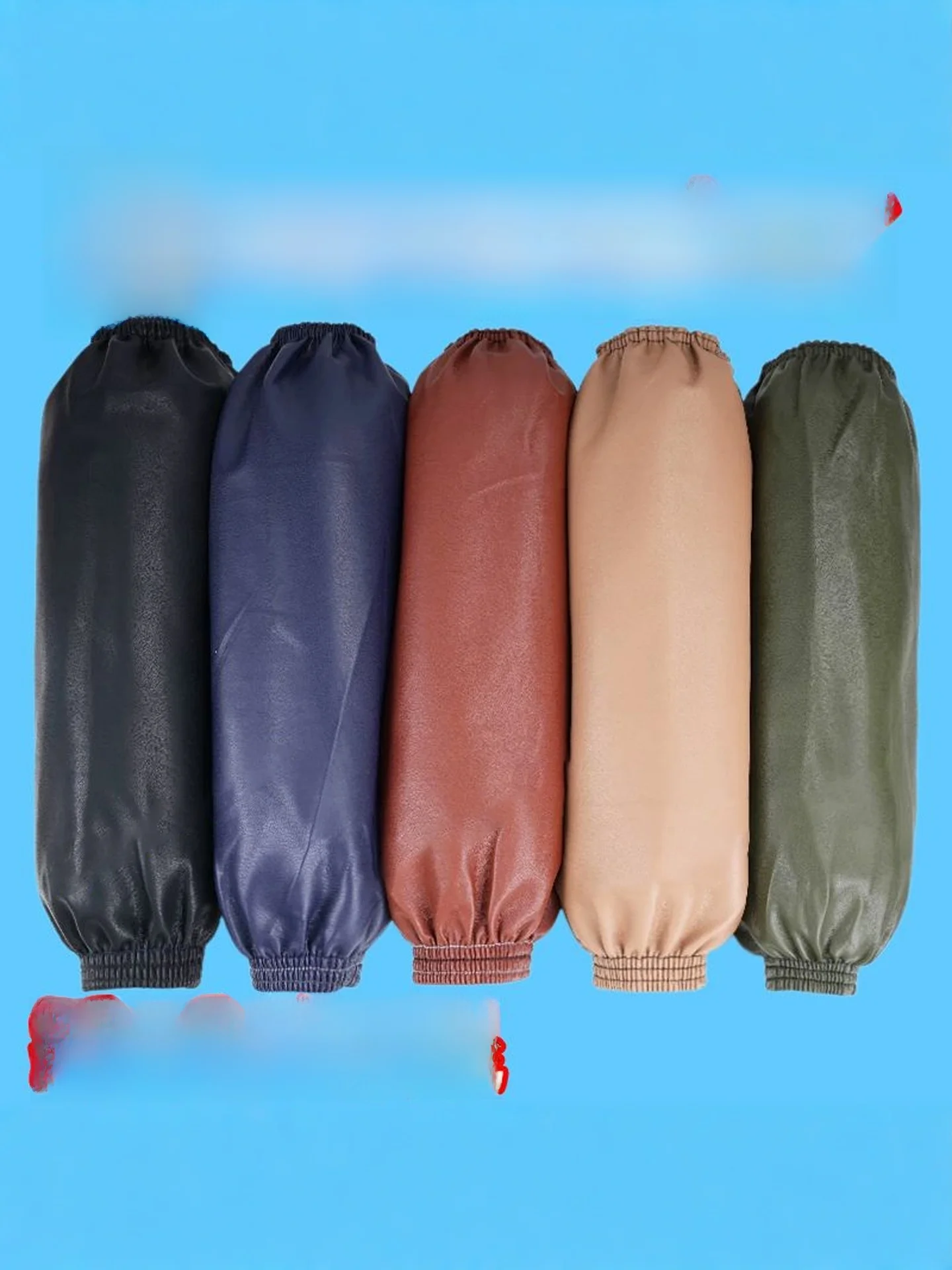 

Long Leather Sve Covers Waterproof Oil Resistant PU Workwear for Men And Women Kitchen Protection Soft Leather Arm Guards