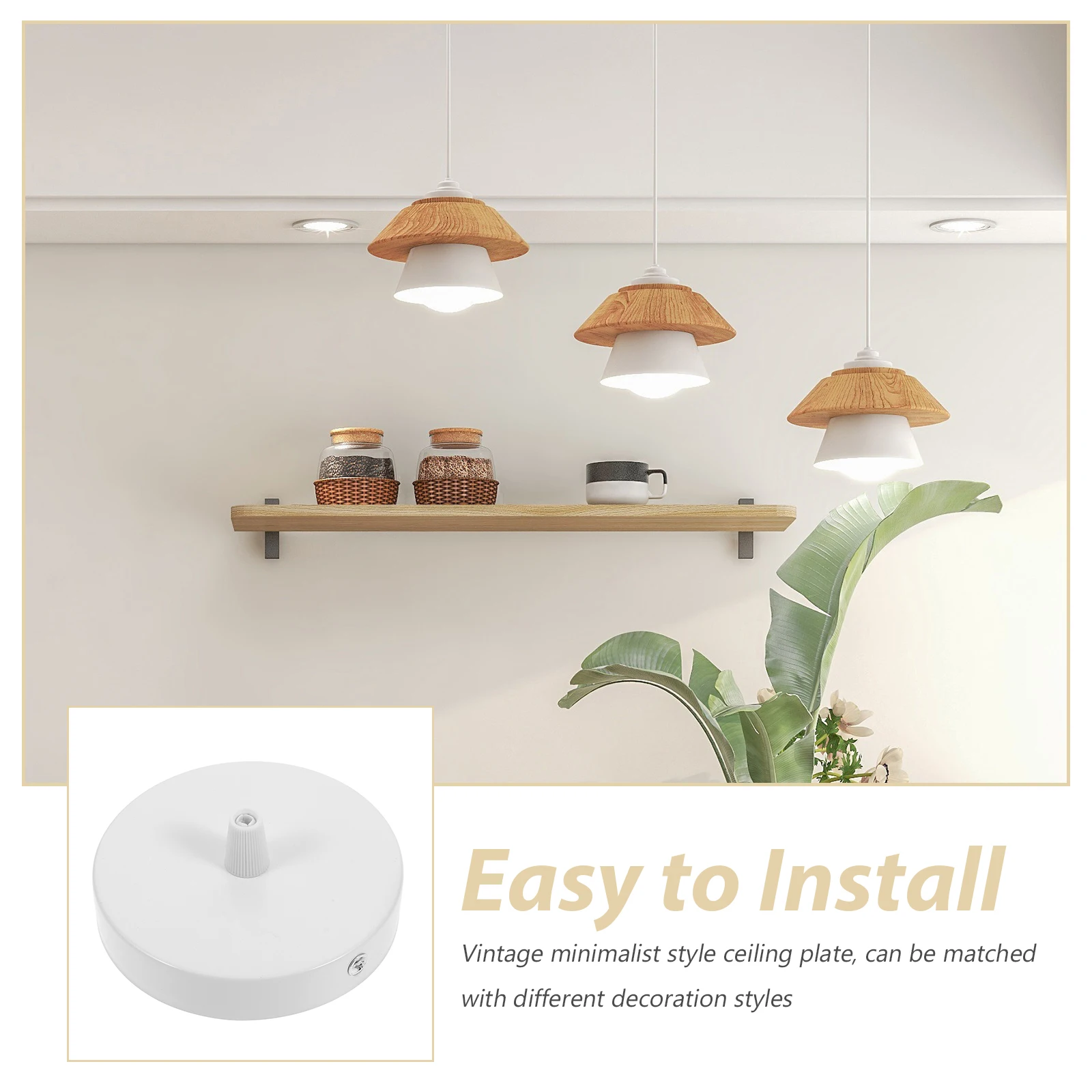 

Retro Metal Ceiling Light Cover Plate Replacement Durable Lightweight Decorative Mounting Bracket For Living Room Bedroom Cafe