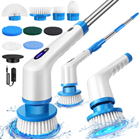 BRIEFNESS Electric Cleaning Brush, Multifunctional Cordless Handheld Shower Spin Scrubber Cleaner w/10PCS Heads Bathroom Kitchen