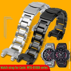 Stainless Steel Watch Band Strap For Casio MTG-B1000 Men Matte Metal black Solid Watchband Bracelet Accessories