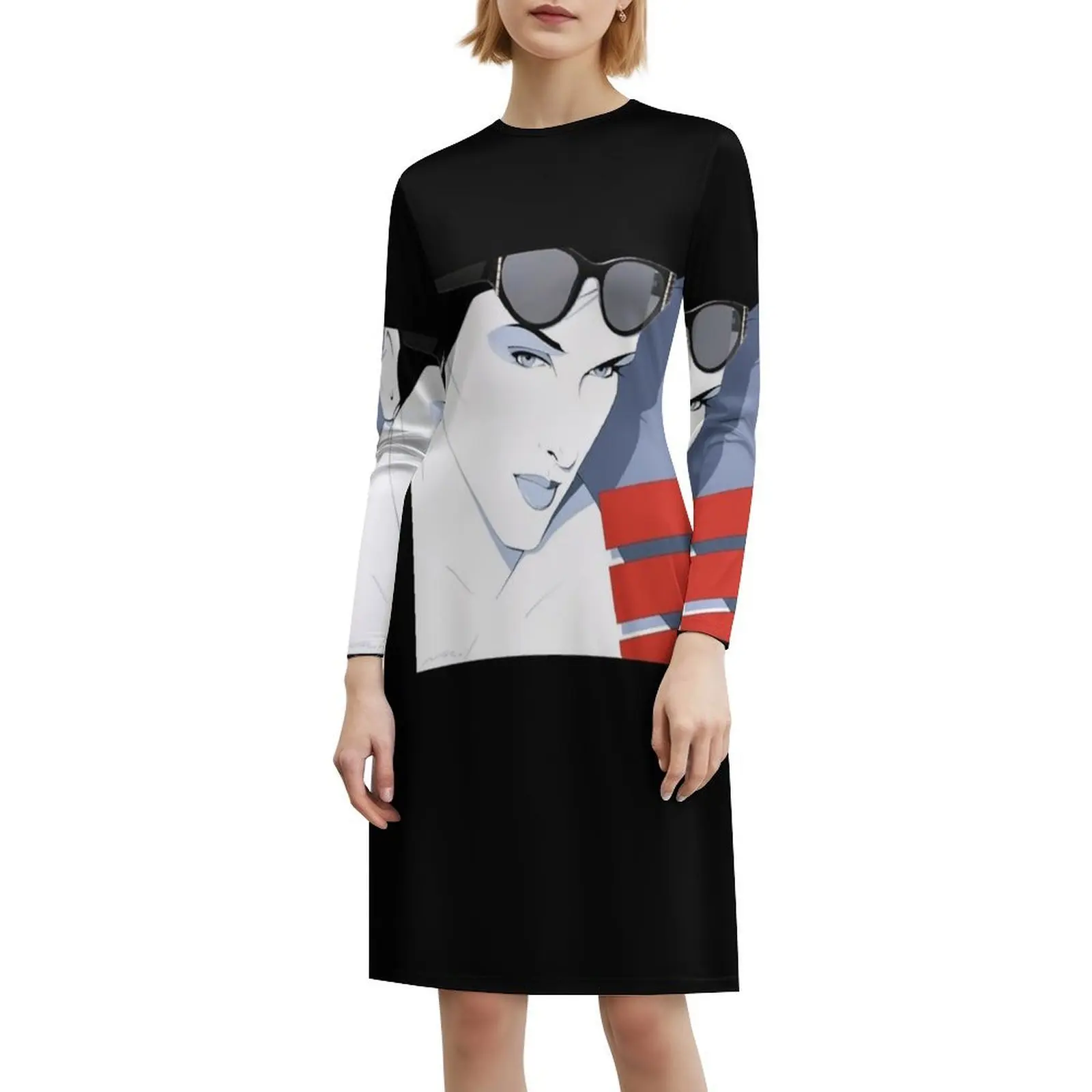 هوت كوتور مؤطرة ناجل امرأة كلاسيكية. فستان قصير على طراز Preppy للنساء على شكل حرف A فستان كاجوال فضفاض مناسب للاستخدام اليومي هوت كوتور #6