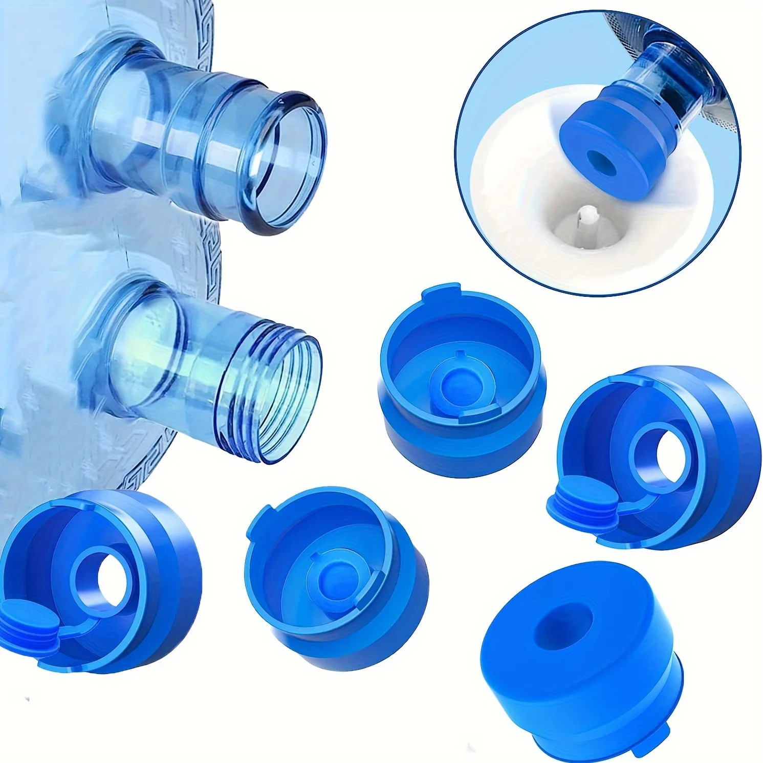 

1pc Reusable Food Grade Silicone Gallon Water Jug Cap - Non-Spill & Leak Free