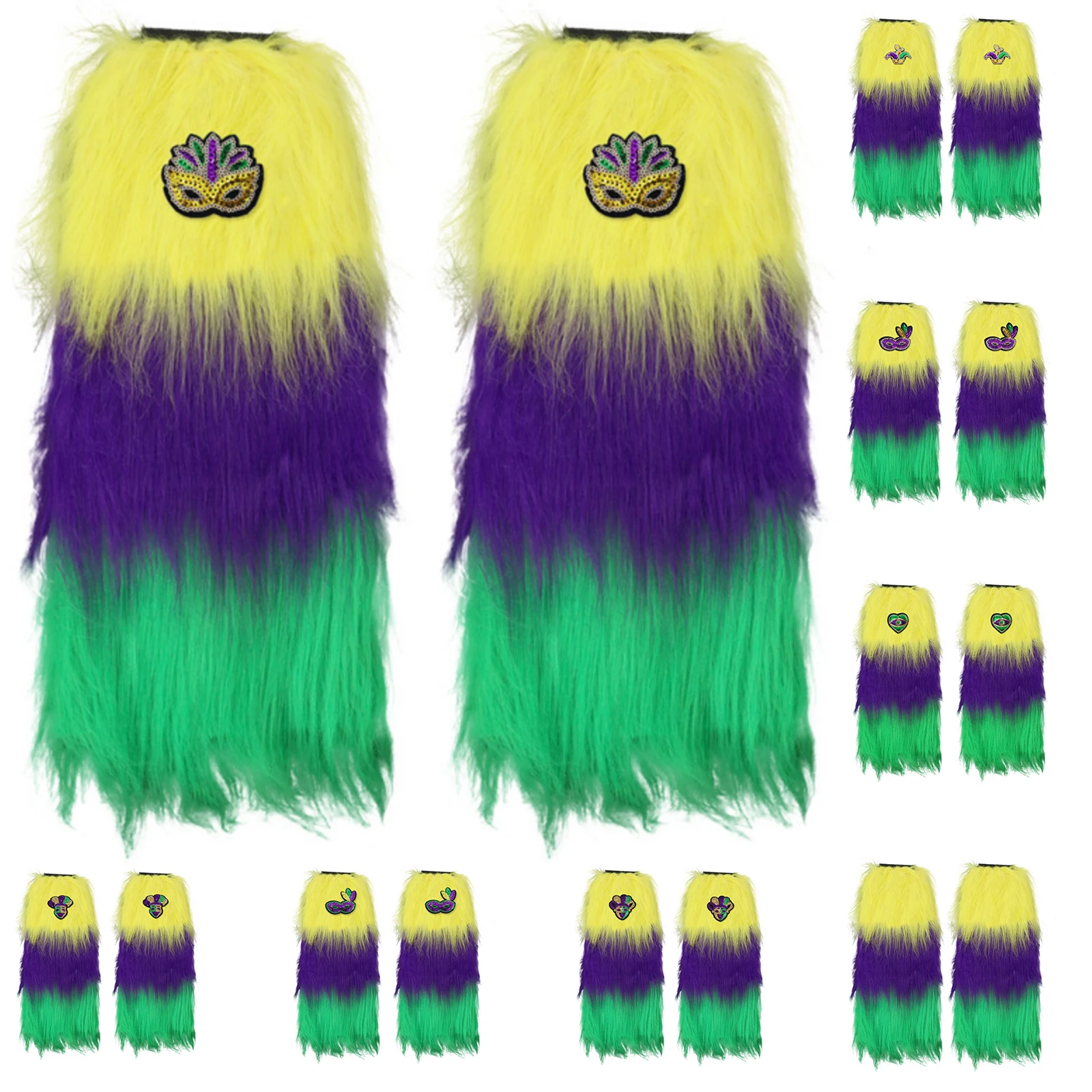 Calentadores de piernas de felpa de tres colores para mujer, trajes de actuación de vestir de noche, calentadores de piernas de otoño, moda de baile de carnaval