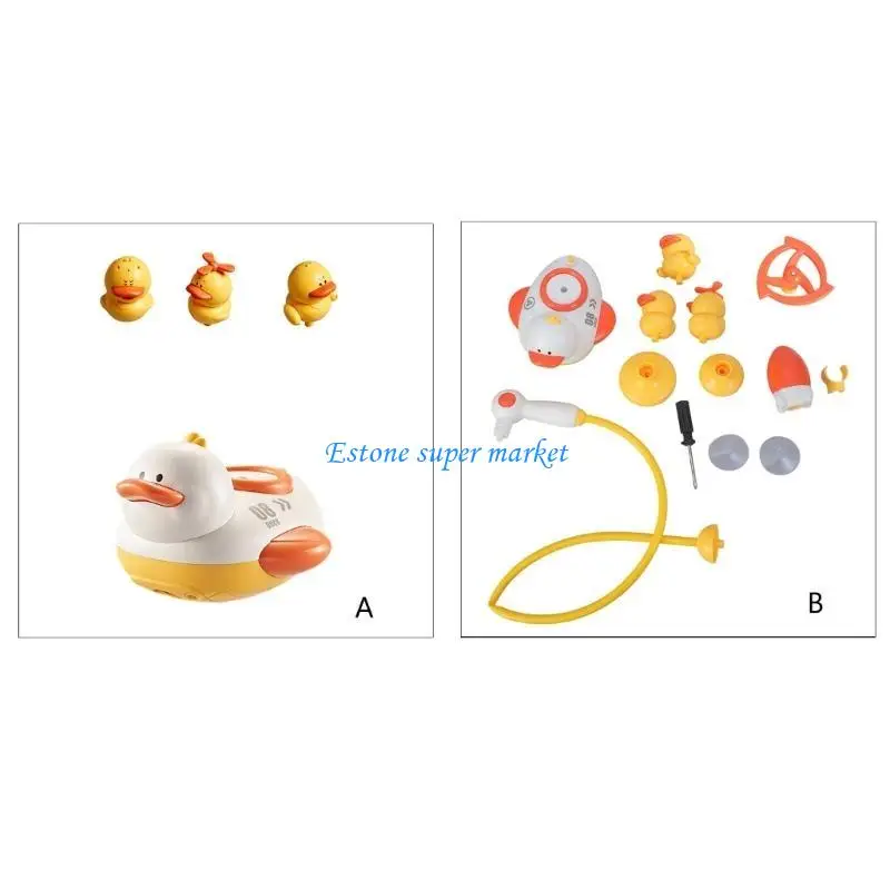 Jouet bain pour bébé 090B, douche pour temps, modèle canard, arroseur bateau électrique pour enfants 2/3