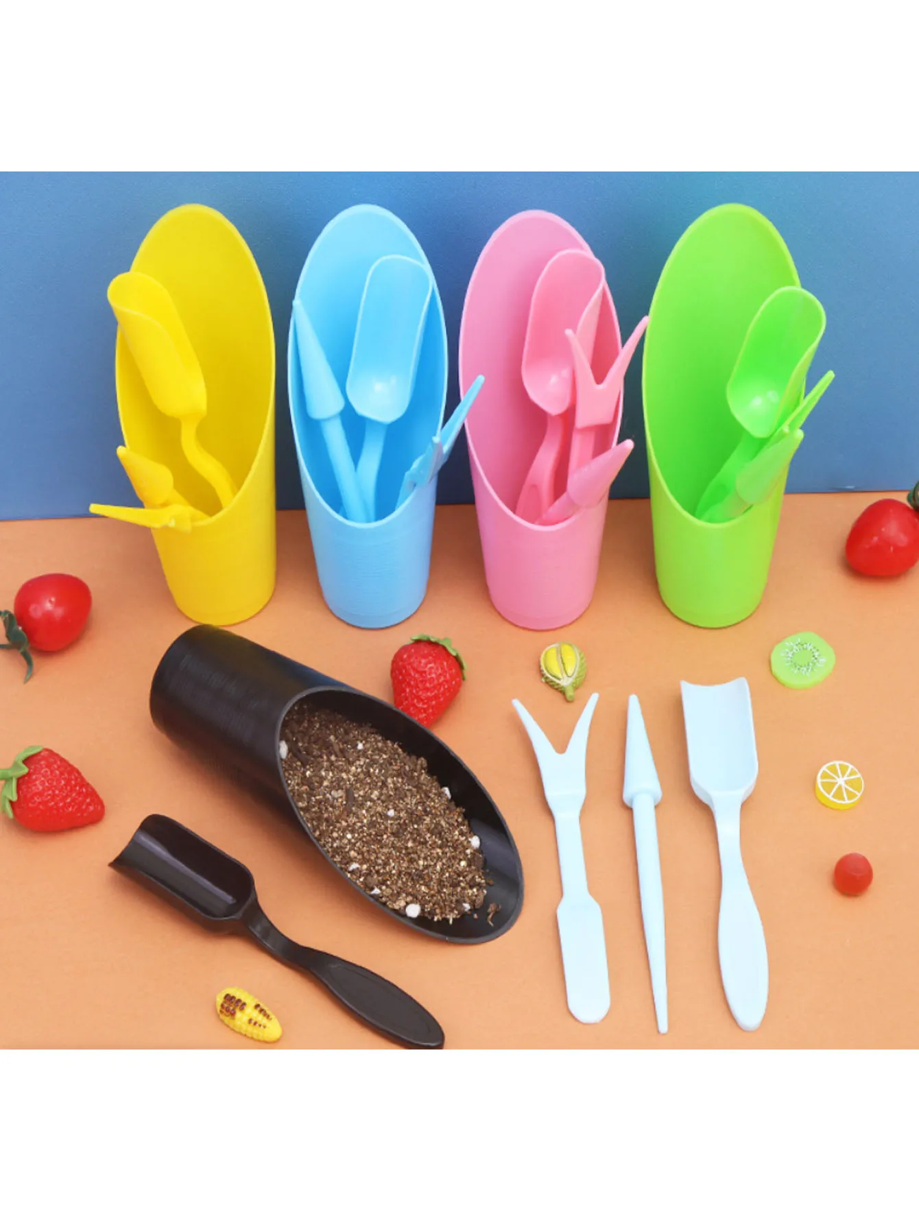 4Pcs Ergonomic PP Garden Shovels, Durable for Succulents, Bonsai and Indoor Outdoor Gardening Care
