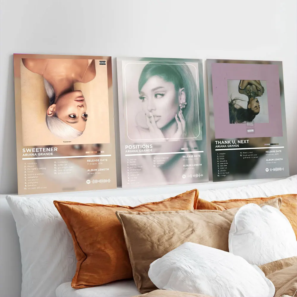 Set of 3 Ariana Album Cover Rapper Hip Hop Posters Canvas Print Painting Bedroom Study Studio Living Room Home Decor