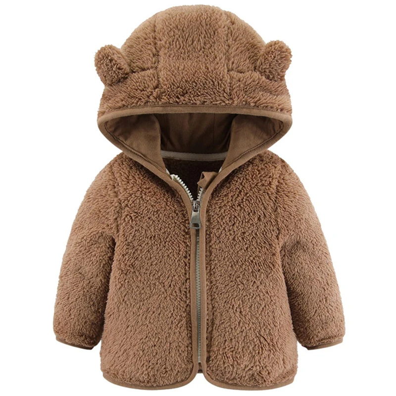 Autumn Baby Clothing Winter Newborn Boy Clothes Casual Cute Warm Fleece Zipper Hooded Toddler Jackets For Girls Outerwear BC129