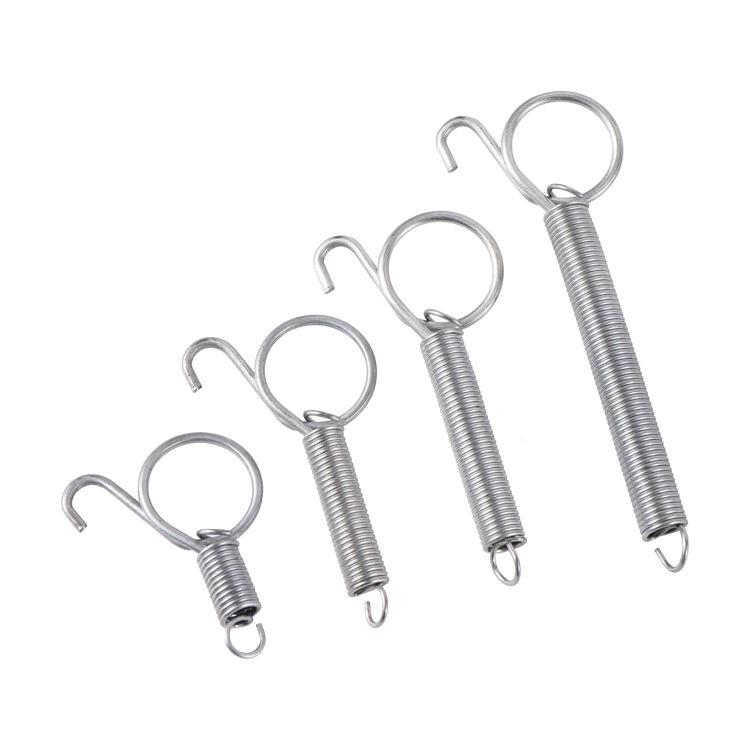 5 Pcs Cage Door Spring Hooks 5/7/8.2/11.3cm Metal Snap Hook Tension Spring Suitable For Poultry Cage Door Chicken Hamster Cage