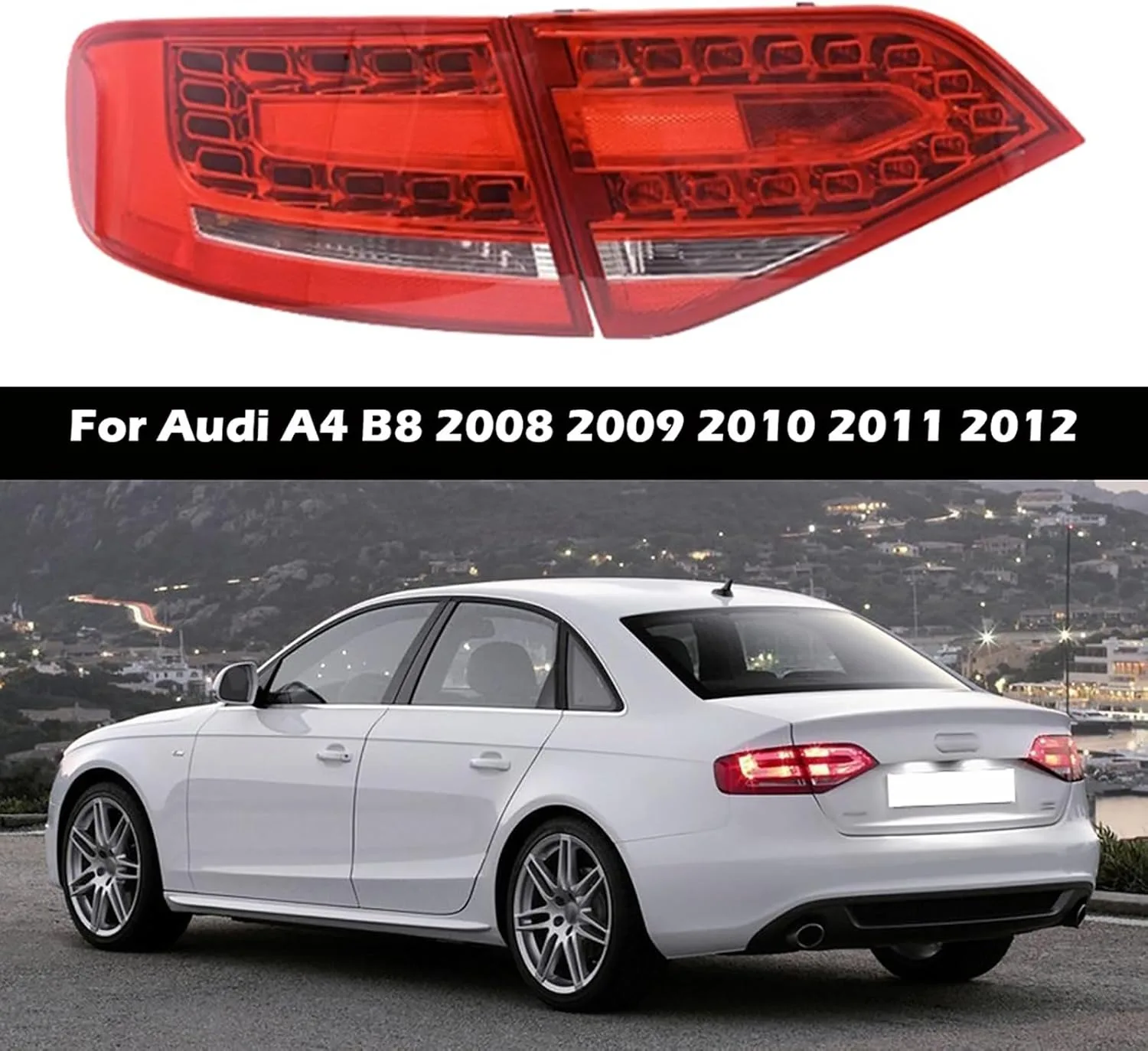 

For Audi A4 B8 2008 2009 2010 2011 2012 Car Tail light Rear Bumper Light Stop Brake Lamp Turn Signal Warning