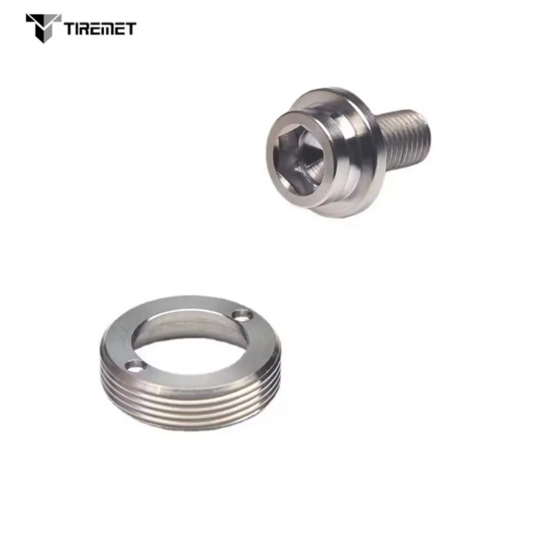 Titanium Bike Crank Bottom Bracket Screws, M8 x 15mm, Square Hole, Center Shaft Fixing Bolts, 1Set