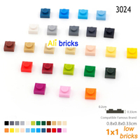 100pcs/lot MOC Parts 3024 Plate 1 x 1 Compatible Bricks DIY Assmble Building Blocks Particle Kid Puzzle Brain Toy Gift