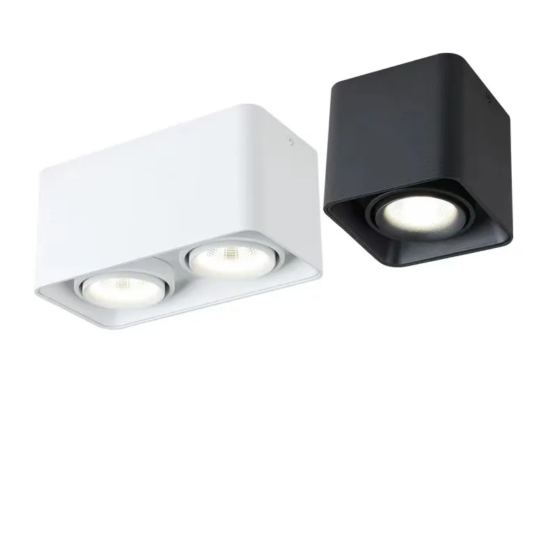 

Square LED spotlights, COB anti-glare downlights, household surface mounted single and double end grille, ceiling lights