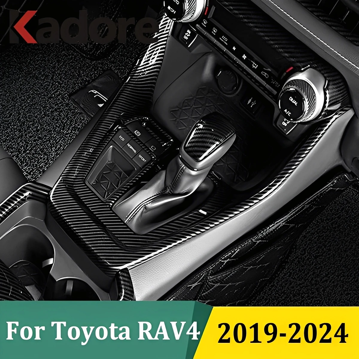 トヨタ-rav4-rav-4-2019-2022-2023-2024-ギアシフトボックスパネルカバーステッカートリム装飾カースタイリングインテリアアクセサリー