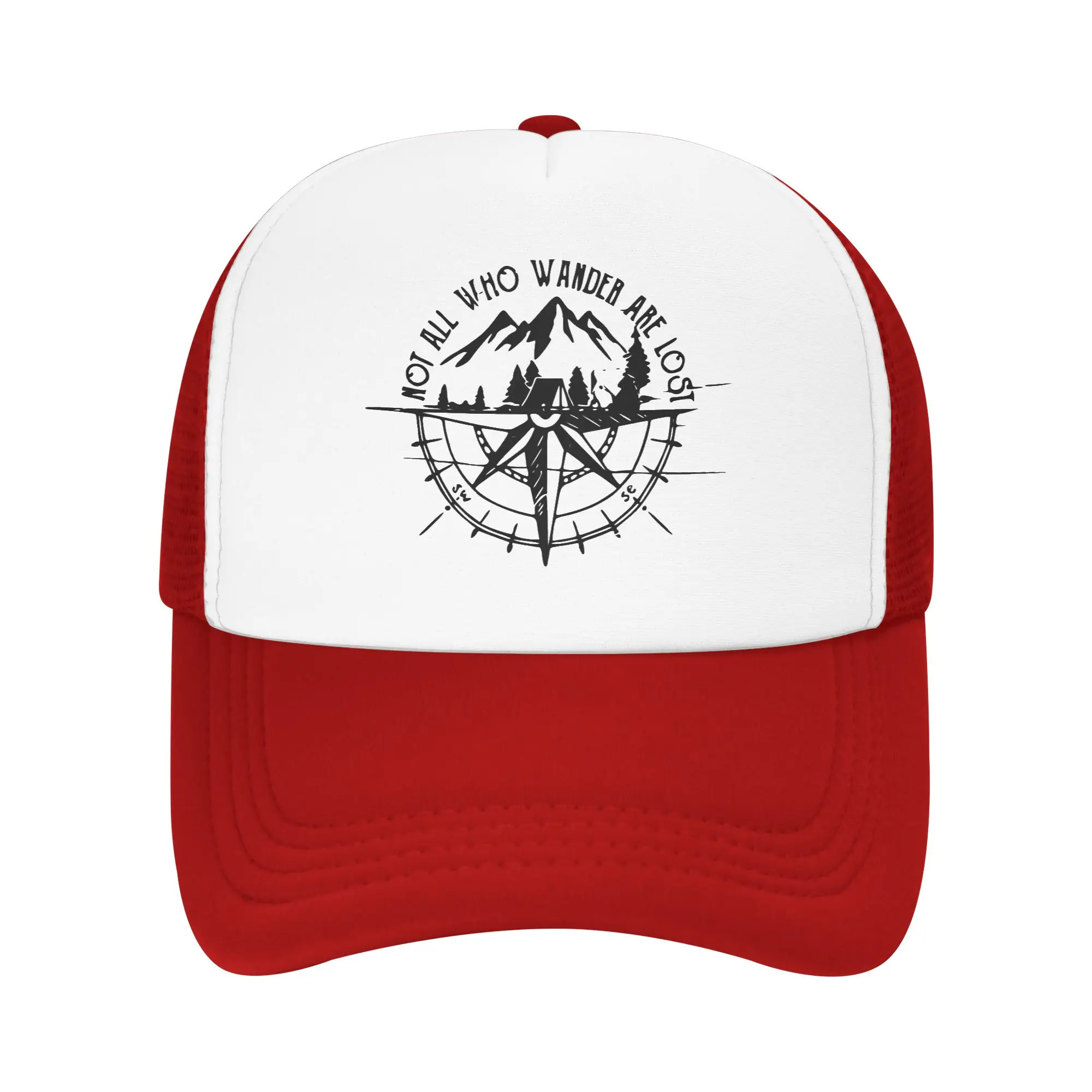 Not All Who Wander Are Lost Mountain Compass Baseball Cap Men Personalized Breathable  Trucker Hat Streetwear Snapback Dad Hats