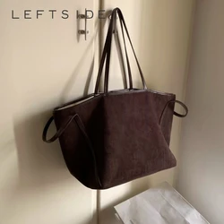 LEFTSIDE Big Faux Suede Shoulder Bags for Women 2024 Winter Y2K New Luxury Fashion Designer Trend Female Tote Bag Lady Handbags