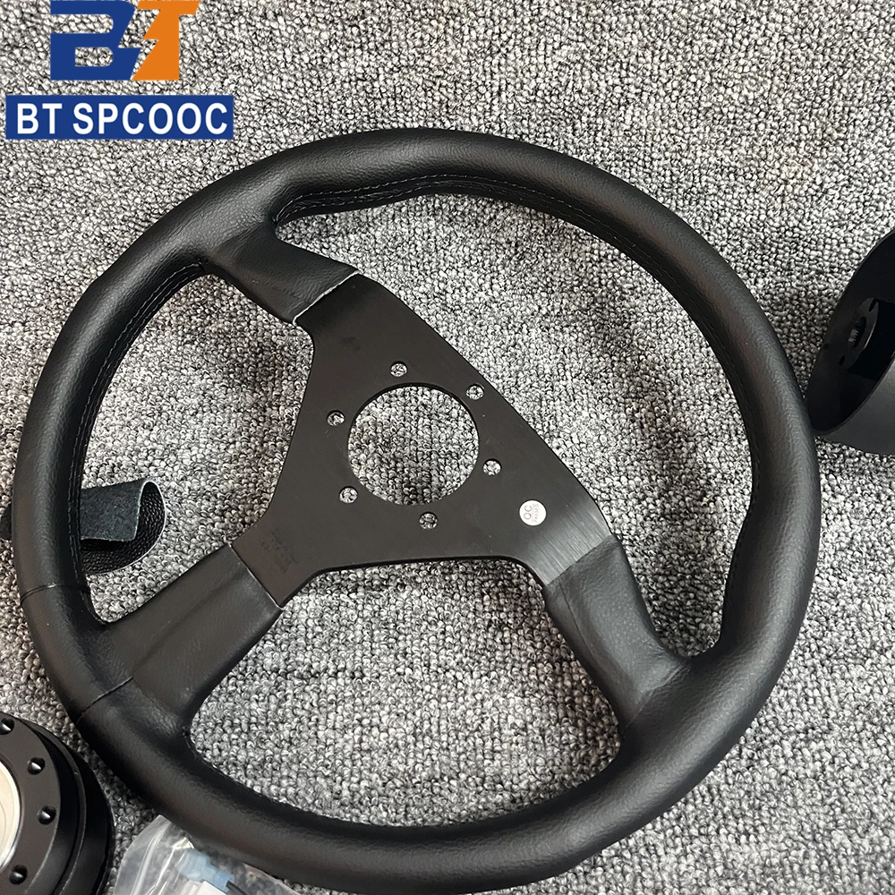 Universal V1 14inch 350mm Racing Steering Wheel Flat JDM Car Sports Real Leather Drift Steering Wheels