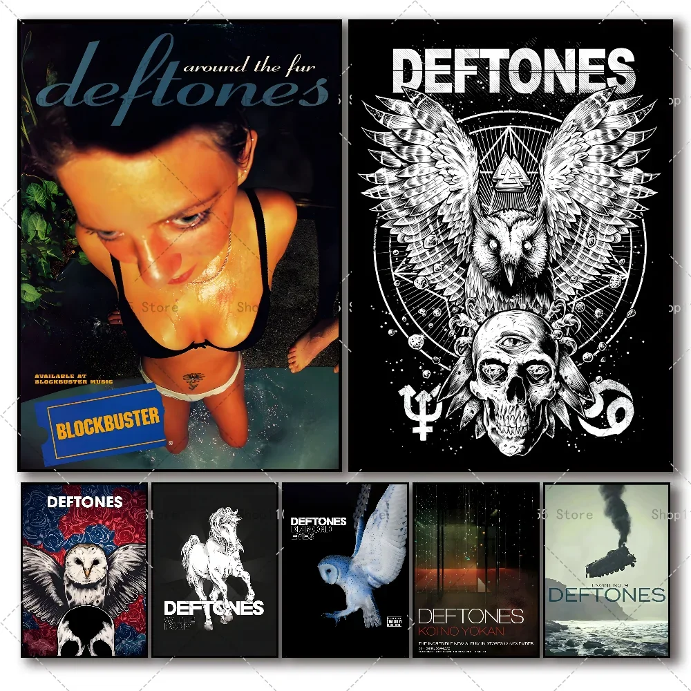 1PC Lassic Hip Hop Star Deftones Music Album Poster Self-adhesive Art Waterproof Paper Sticker Coffee House Bar Room Wall Decor