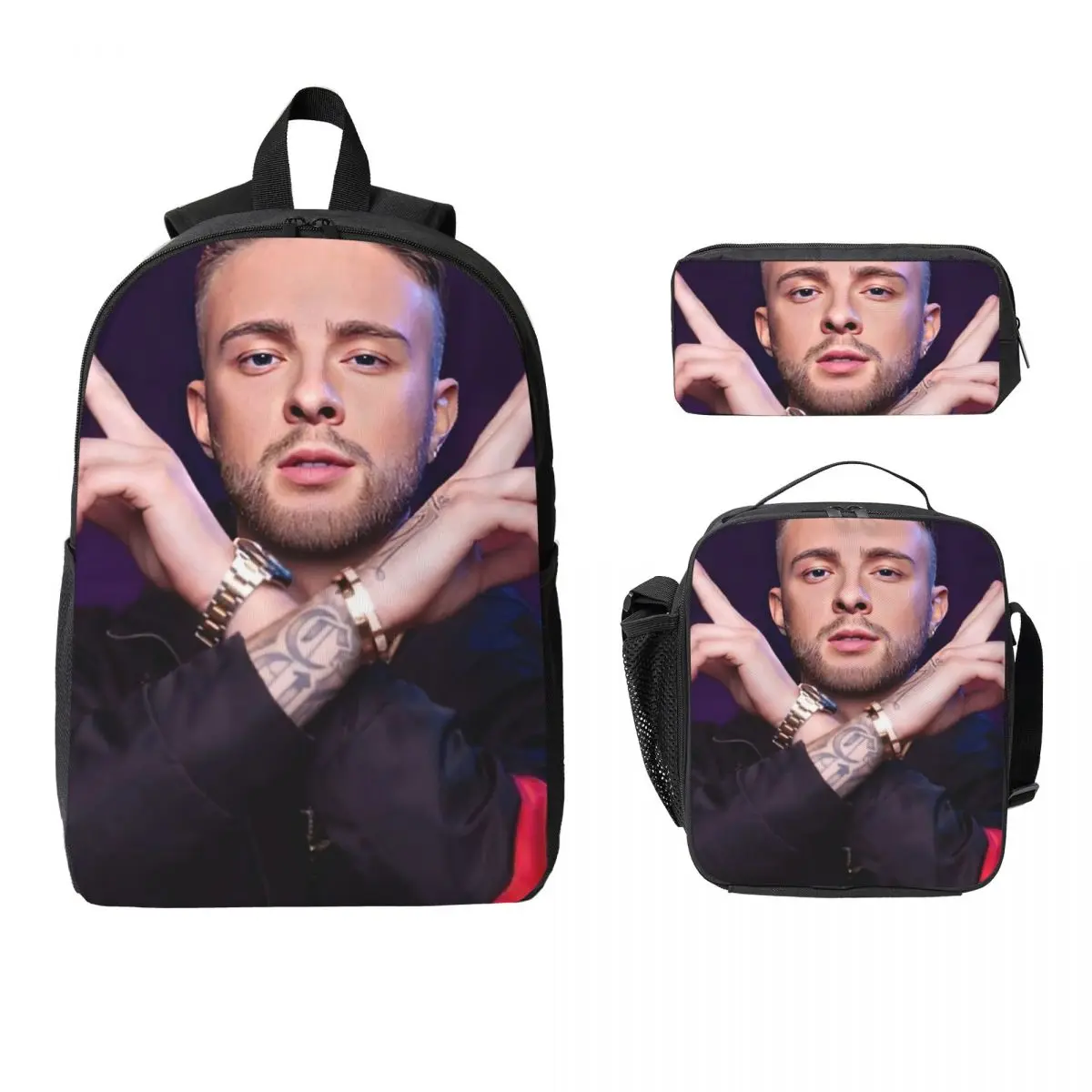 

Egor Kreed Backpack Boys Girls BookBag School Bag Computer Shoulder Bags 3ps Insulated Lunch Bag Pencil Case