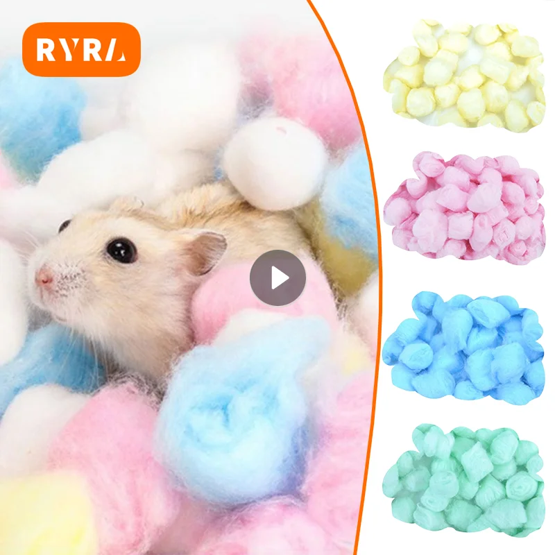 100Pcs/Bag Colorful Winter Keep Warm Cotton Ball Cute Cage House Filler Supply For Hamster Rat Mouse Small Animals Supplies Hot