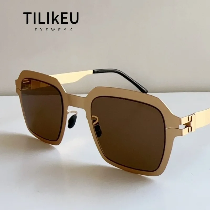 

German Designers Handmade Screwless No Solder Joints Driving Fishing Sunglasses Men Ultra-thin Screwless Eyewear UV Sun Glasses