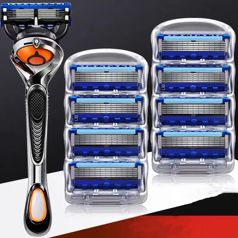 Old-fashioned Genuine Fusion Razor for Men Face Hair Shaving Removal Safety Manul Shaver Replacement Razor Blades Cassettes