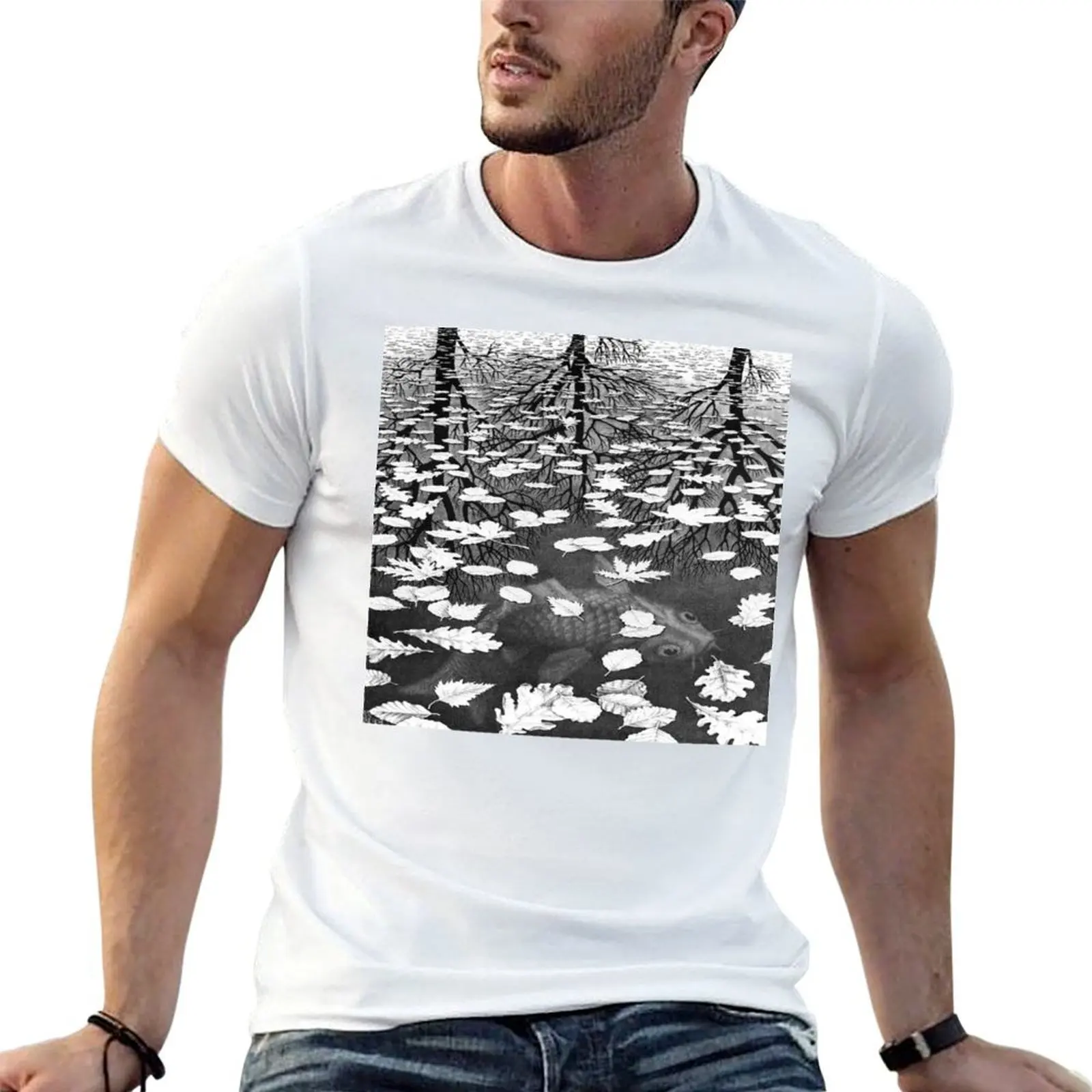 

Escher T-Shirt cotton t shirts man 100% t shirts for man cotton T-Shirt