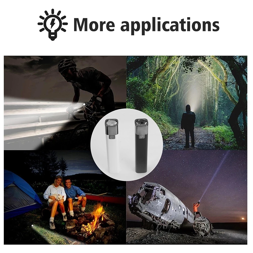 LED Flashlight Powerful USB Rechargeable Flashlights Waterproof Torch Power Bank Function Portable for Camping Hiking Fishing