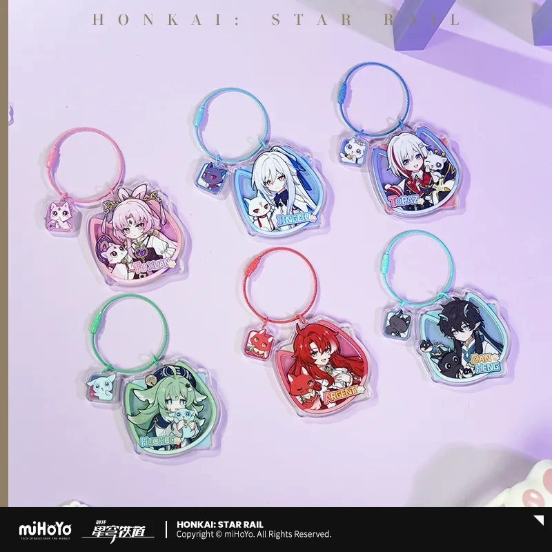 miHoYo Game Official Honkai Star Rail Acrylic Pendant Black Swan Sparkle Misha Acheron Kafka  Anime Key Chain Cosplay Xmas Gifts