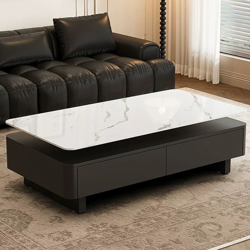 Modern Writing Side Table Dinner Moving Drawers Designer Living Room Storage Coffee Table Luxury Couchtisch Trendy Furniture