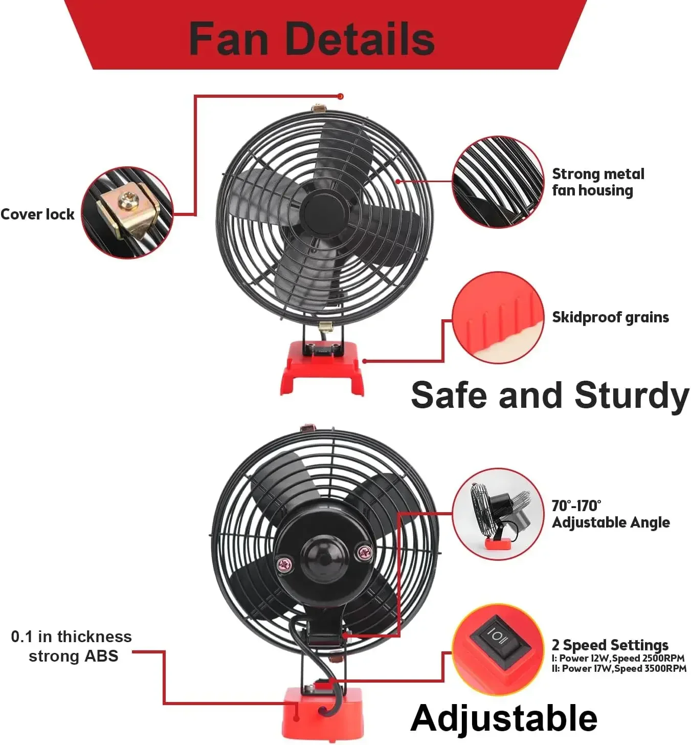 Portable Cordless Camping Fan Compatible with Milwaukee 18V Battery 18v Jobsite Fan Tool for Workshop Outdoor Indoor Travel Work