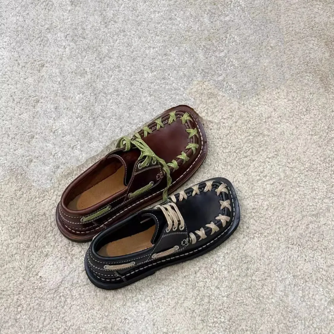 

ex Casual oes Briti Sle с плоской головкой и оплеткой в стиле ретро, удобные кожаные аппараты для поездок на работу