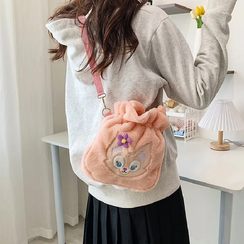 Anime Disney Linabell Kawaii Plush Toys Shoulder Bag Cartoon Portable Girls Plushies Handbag Fashion Birthday Surprise Gifts