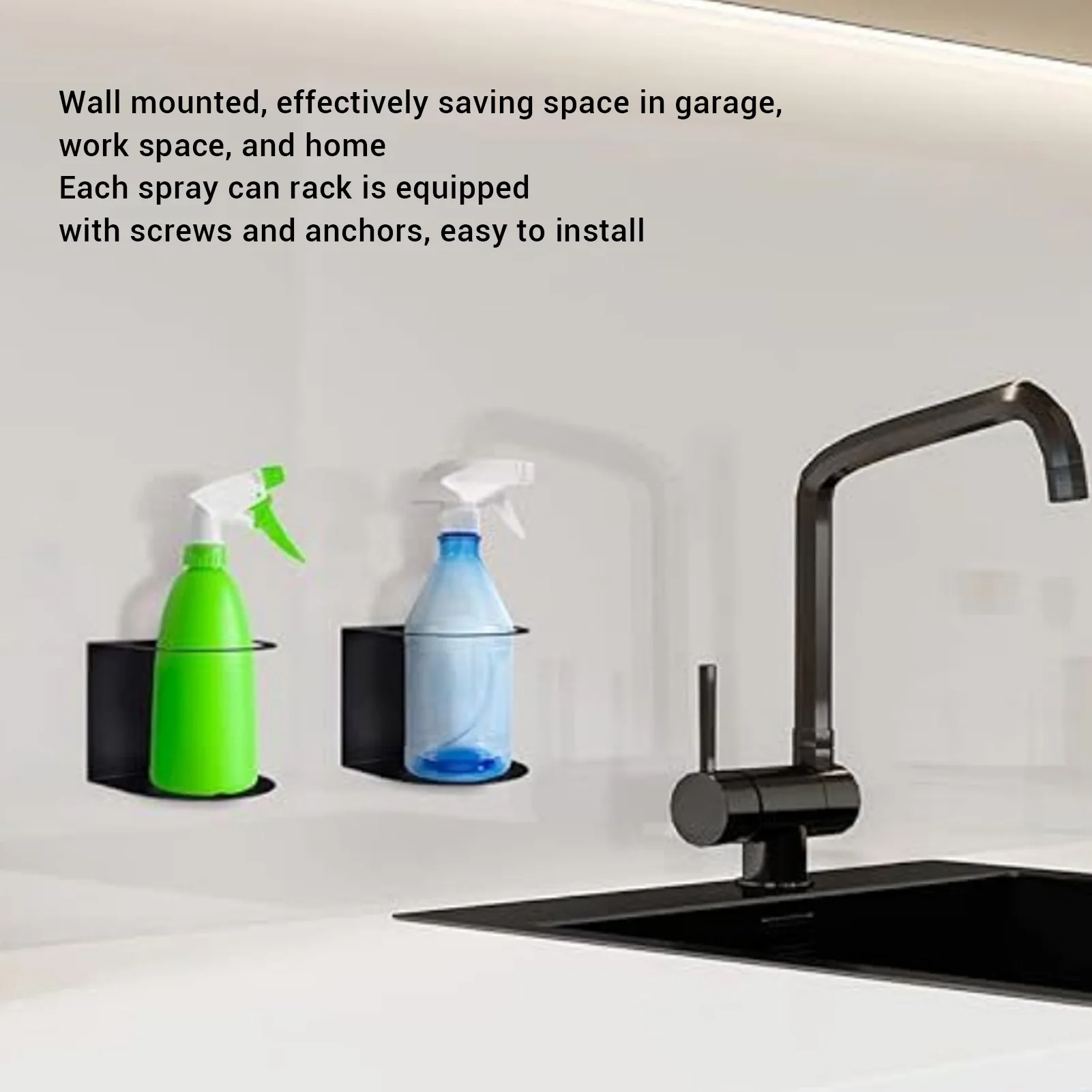 

Spray Can Holder Wall Mount Space Saving Iron Spray Bottle Storage Rack for Garage Workshop Spray Can Storage Rack