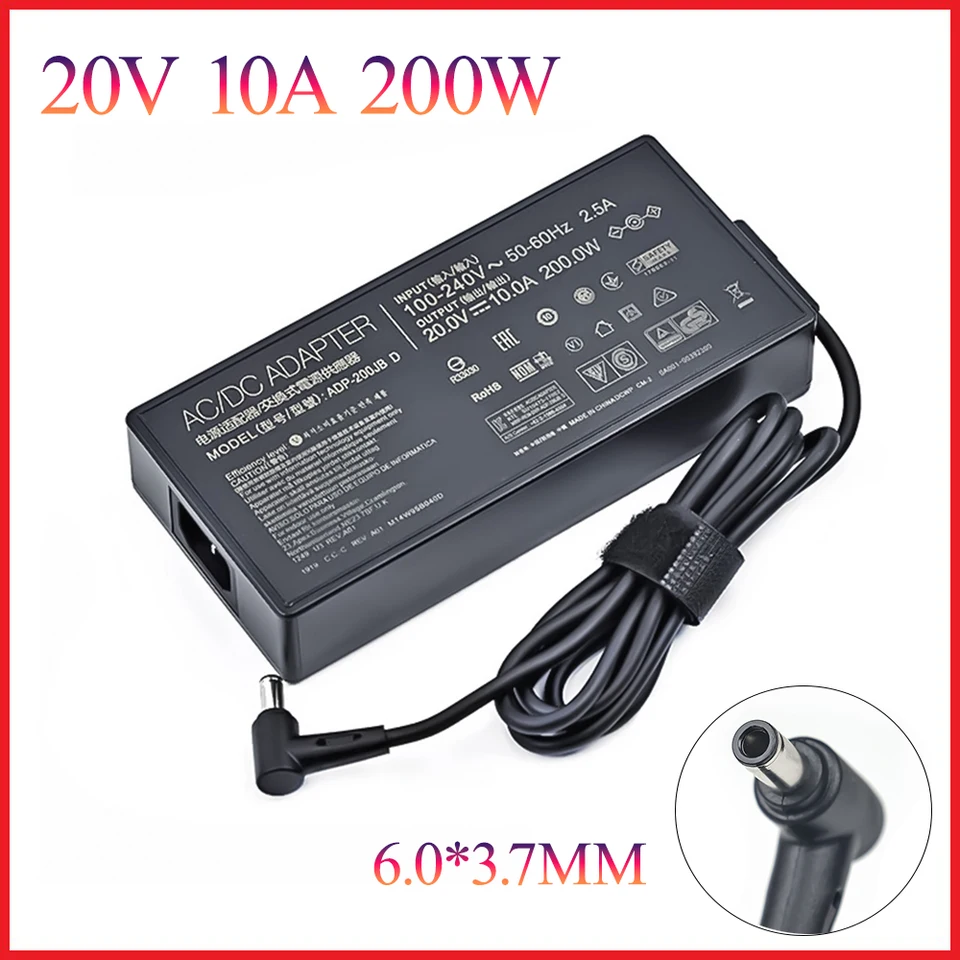 200W 20V 10A Laptop Charger Adapter ADP-200JB D For ASUS TUF DASH