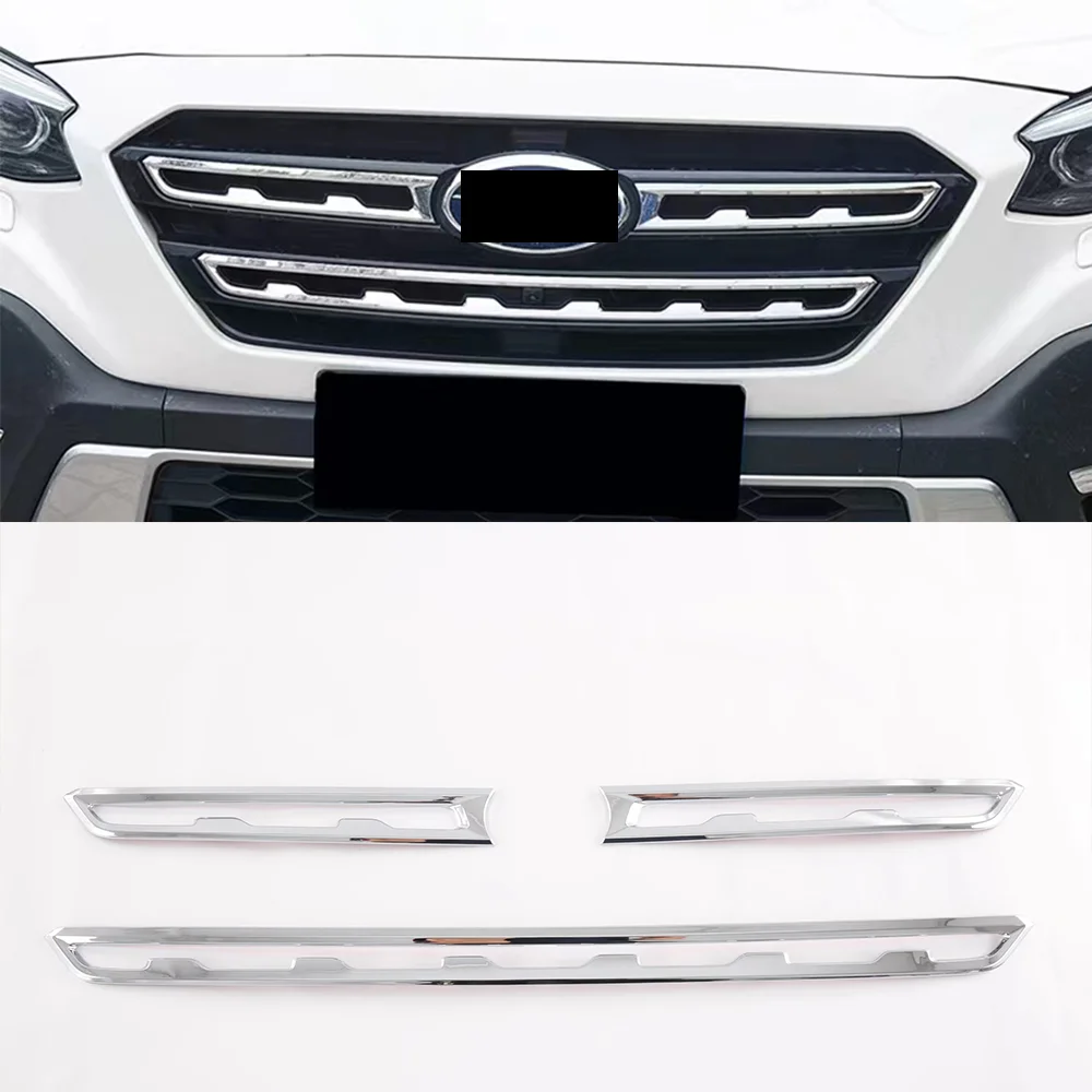 Auto ABS Chrome Front Grille Frame Cover Lip Protector Trim Body Kit Upgrade Car Accessories Decoration For SUBARU OUTBACK 2021