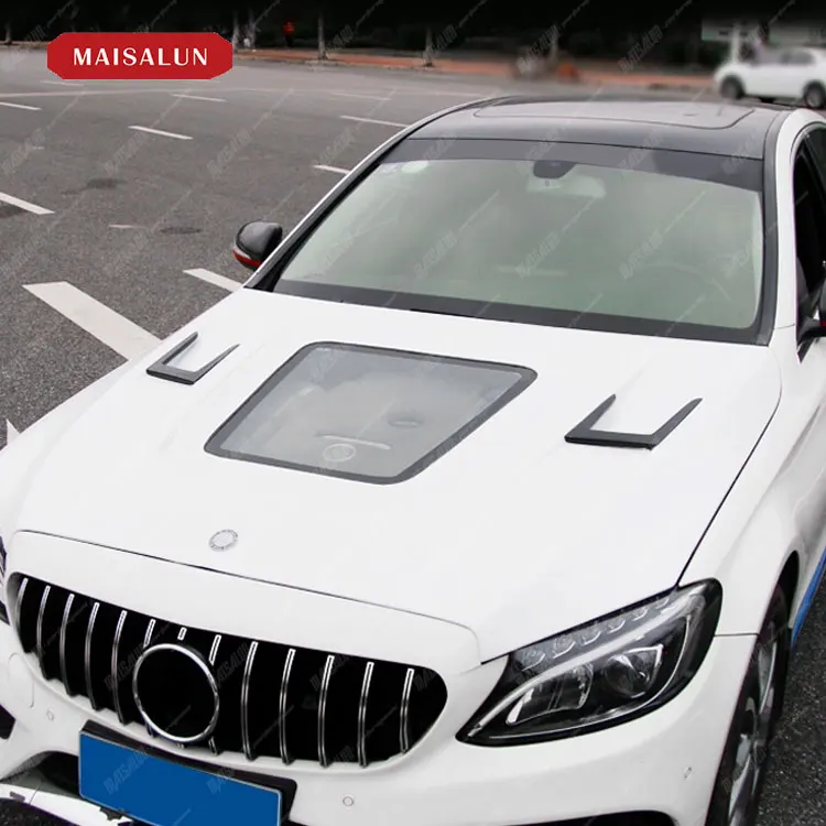 عالية الجودة شفافة محرك هود W205 ألياف الكربون قطع غيار السيارات غطاء محرك السيارة بونيه لمرسيدس بنز C الفئة W205