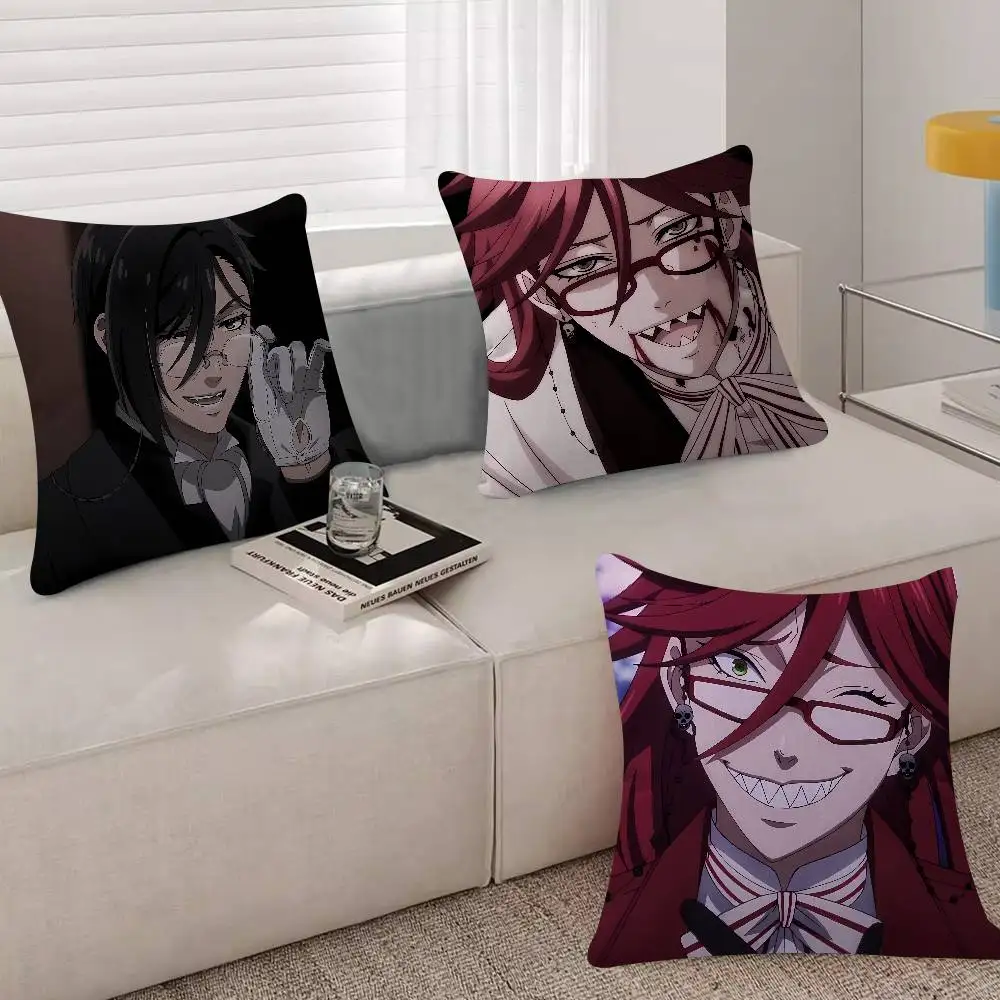 Black Butler Grell Sutcliff Personalized Pillow Cover Kids Bedroom Wild Party Decor Pillowcase Kid Birthday Shower Gift