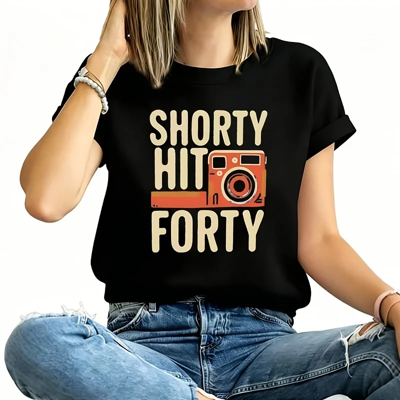 Shorty Hit Forty Women's Plus Size T-Shirt 100% Cotton 220g