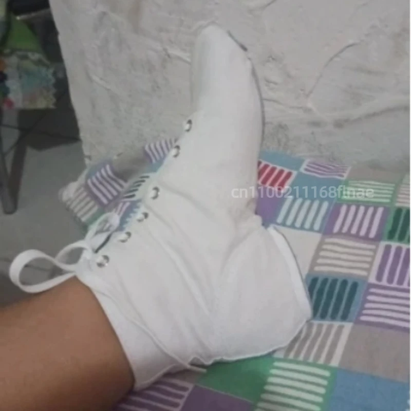 예술 시험: 맨발 발레 댄스 슈즈, 부드러운 밑창 연습용 슈즈, 블랙 하이탑 여성 퍼포먼스 슈즈