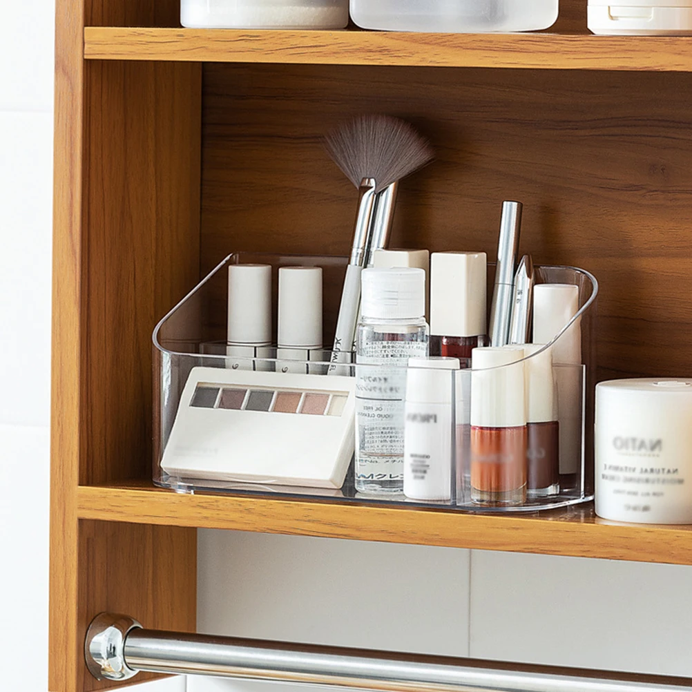 

Acrylic Transparent Storage Box With Movable Dividers Durable Makeup Organizer For Cream Pencil Brush Lipstick Gloss