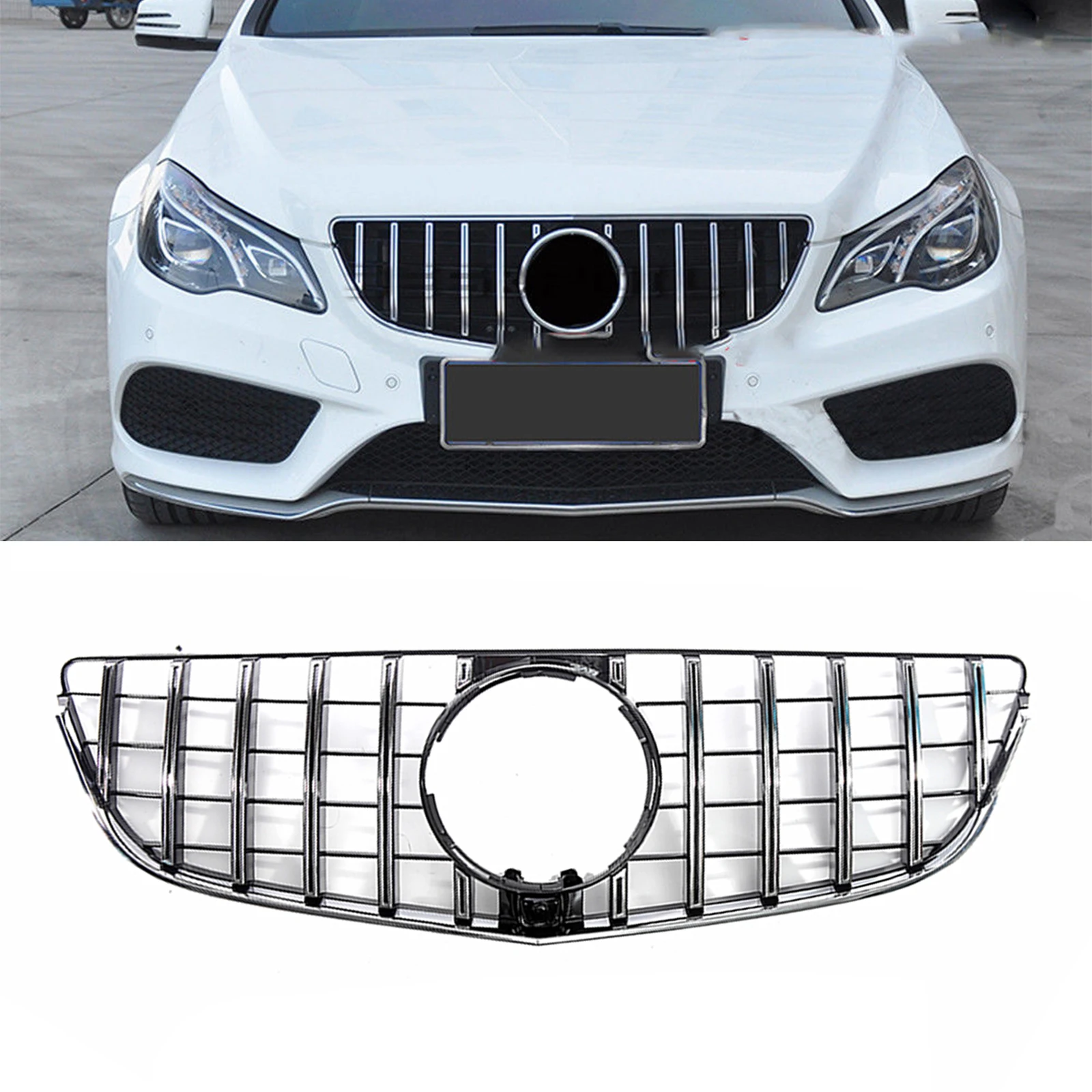 

Front Grille For Mercedes Benz E Coupe W207 C207 A207 2014-2017 2 Door E250 E350 E400 E500 GT Style Upper Bumper Hood Mesh Grill