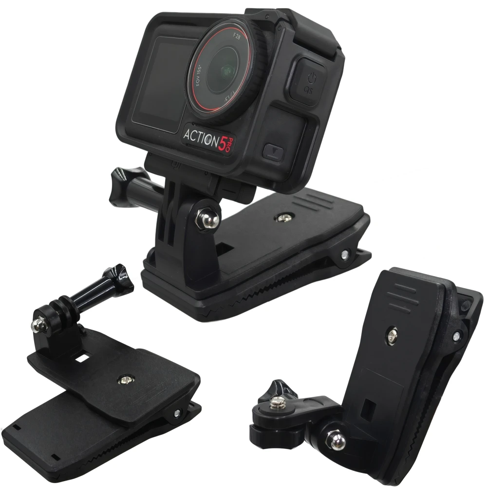 360 Degree Backpack Strap Clip Mount Rotation Hat Belt Clamp For Dji Action 6 5Pro 4 Gopro Hero 13 12 11 10 9 Camera Accessories