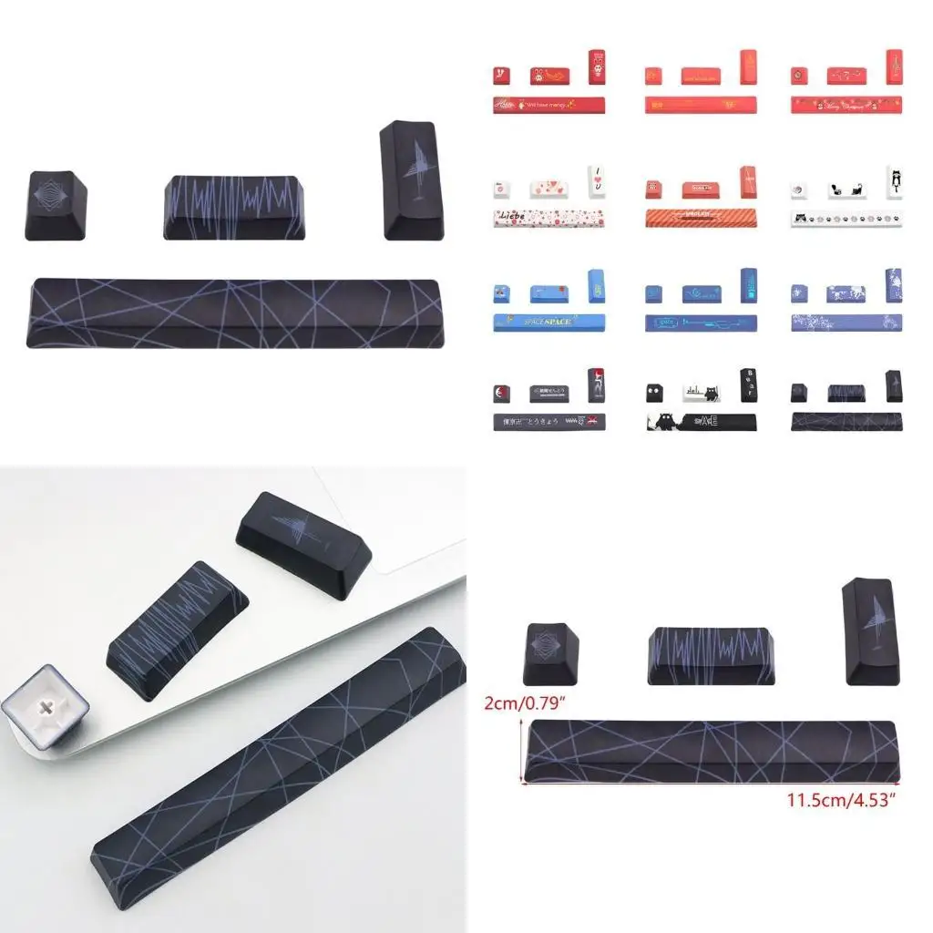 652F KeyCaps ชุด 4 ชิ้นที่กำหนดเอง PBT KeyCap 6.25U Spacebar ESC ESC เข้าสู่ KeyCap