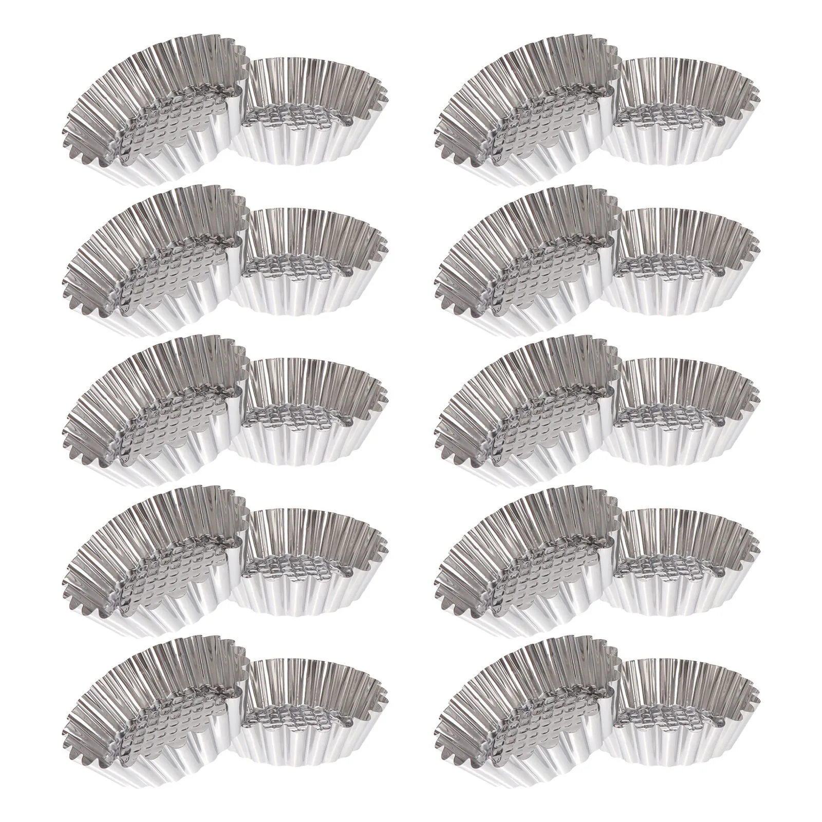 

20pcs Egg Tart Mold Reusable Nonstick Stainless Steel Pan for Baking Mini Cupcake Fruit Tart Fluted Cake Poached Cups Easy
