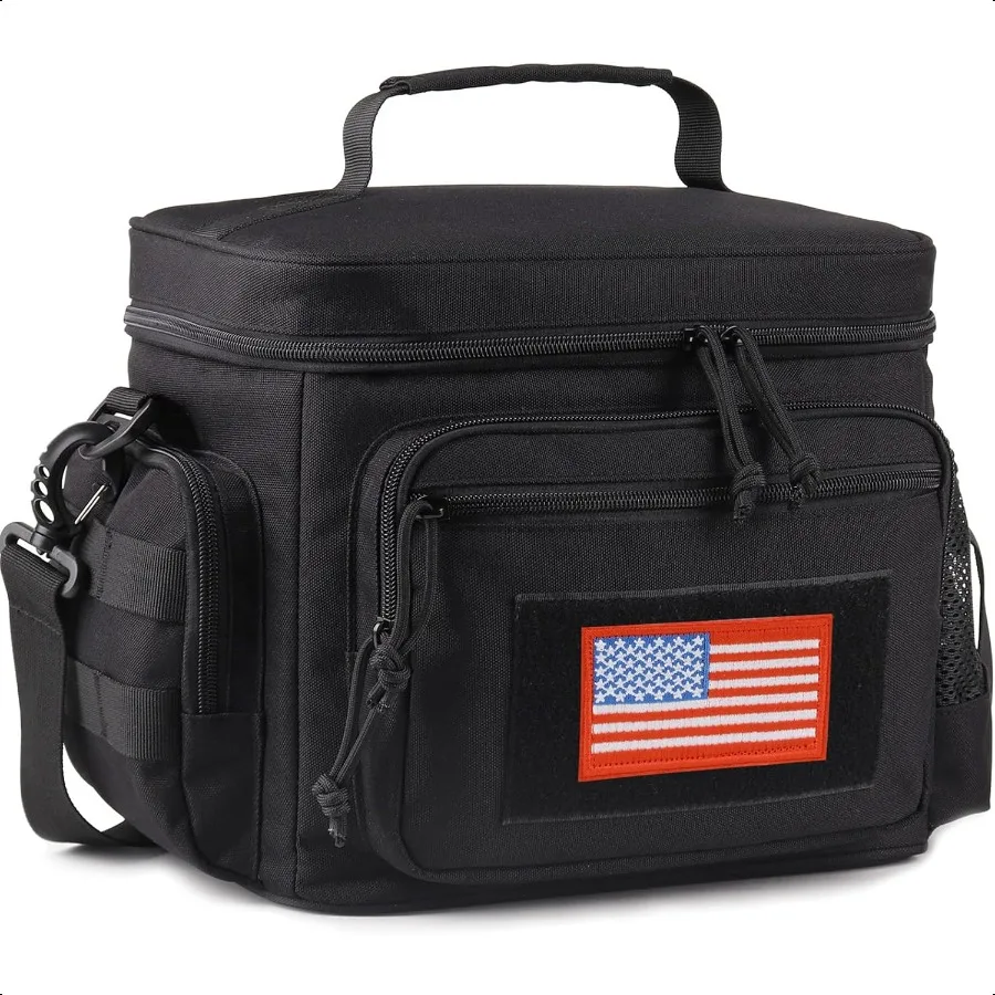 

Lunch Box for Men Tactical Lunch Bag MOLLE Webbing Leakproof Insulated Large Lunch Cooler Women Adult Meal with Adjustable Shou