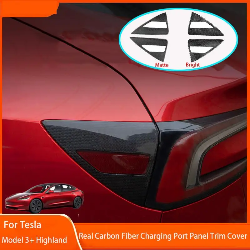 

Charging Board Cover For Tesla Model 3+ Highland Real Carbon Fiber Charging Port Panel Trim Cover Car Retrofitting Accessories