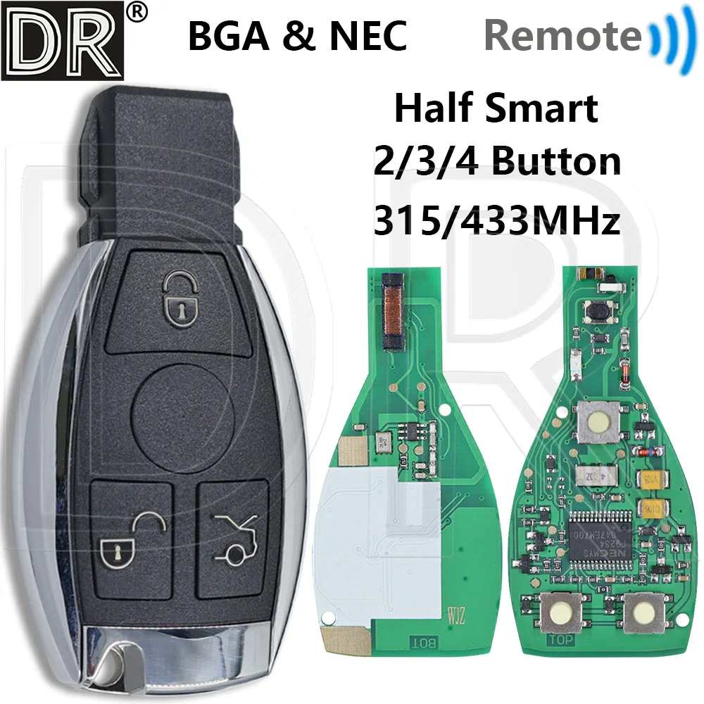 Great 315/433MHz NEC Chip BGA Style FBS3 System Car Remote Key Support BGA&NEC For Mercedes Benz A C E S GLA GLC GLK W203-W222