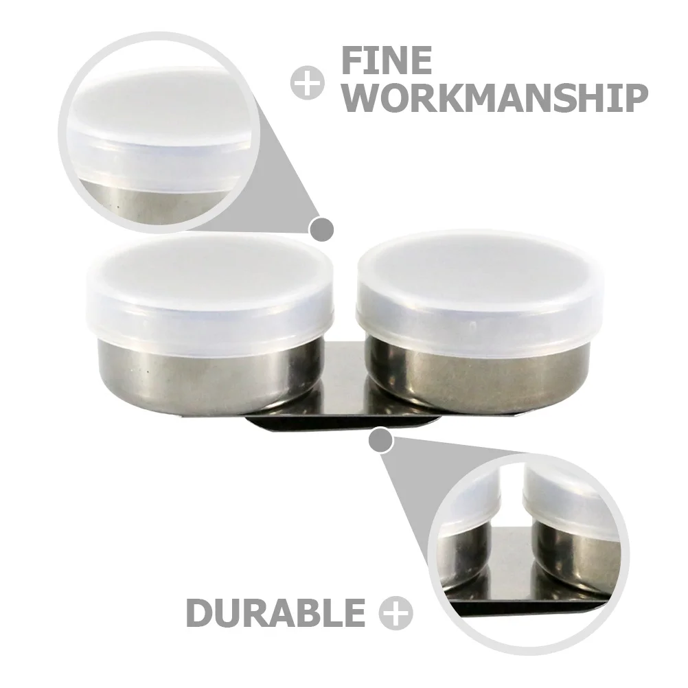 2Pcs Painting Brush Washing Pot Stainless Steel Oil Color Pot with Lids Pen Cleaning Container for Art Supplies