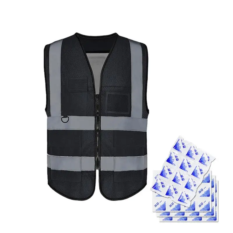 Ice Pack Safety Vest Reflective Safety Clothing Cooling Vests Physical Cooling Air Conditioning Vest With Pockets For Working